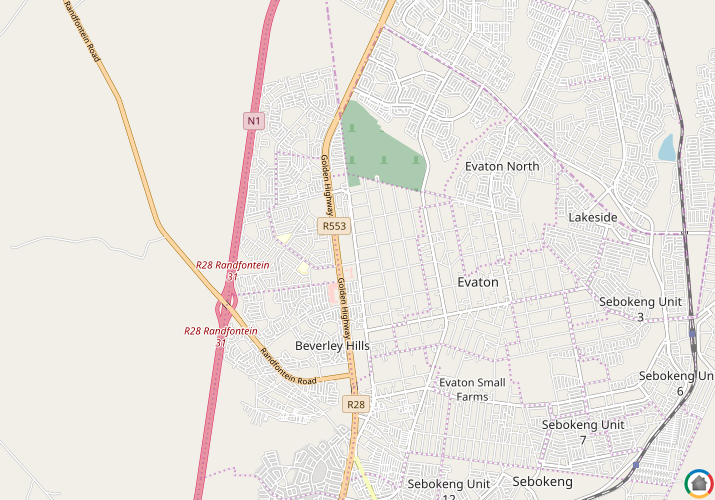 Map location of Evaton